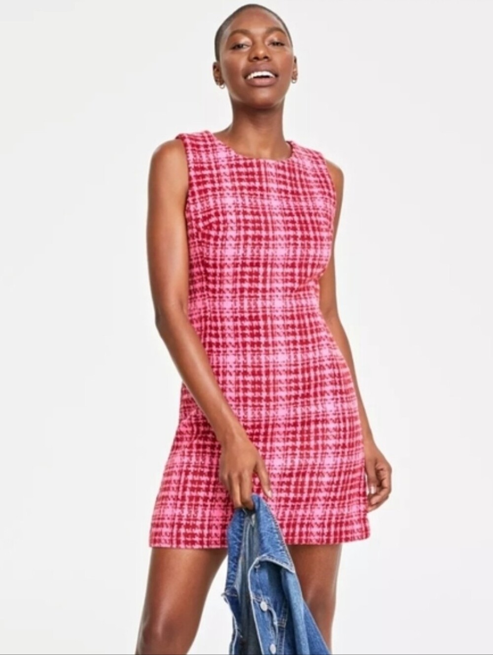 On 34th Women's Size 12 Tweed Mini Sheath Dress Pink